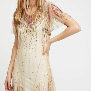 Free People Rainbow Embellished Slip Dress